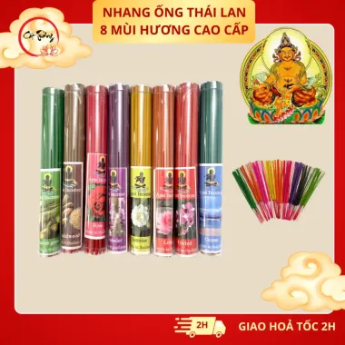 Nhang Thơm Phong Thuỷ Thái Lan 20cm - Lốc 8 Ống Giá Rẻ 25000đ - Hàng Chính Hãng 100%