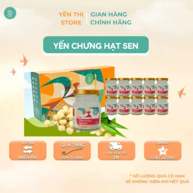 Tặng Ngay Set Quà Yến Chưng Hạt Sen Khánh Hoà 70ml Giảm 111k - Yến Sào Tối Ưu 30% chỉ 370k Tặng Ngay Set Quà Yến Chưng Hạt Sen Khánh Hoà 70ml Giảm 111k - Yến Sào Tối Ưu 30% chỉ 370k