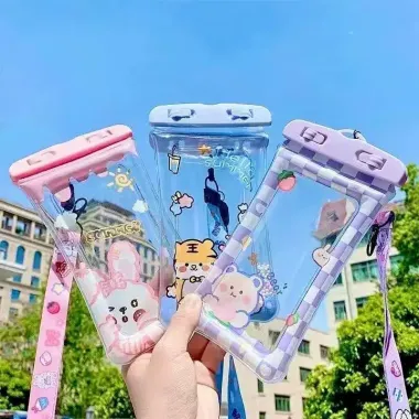 Túi Chống Nước Điện Thoại Trong Suốt Siêu Bền, Dây Đeo, Hoạt Hình Cute, Giá 19k!