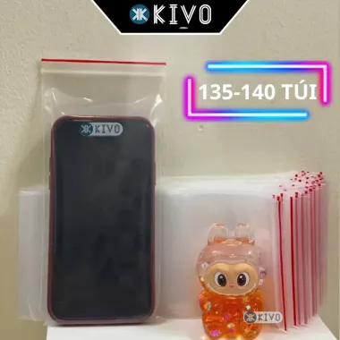 Túi Zip Đựng Điện Thoại Chống Thấm Nước KIVO - Chỉ Đỏ, Size 9x19cm, Giá Shock 24900đ