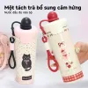 "Cốc trà hoa giữ nhiệt 316 thép không gỉ giá rẻ chỉ 134.500đ - ống hút nhựa, dây đeo"