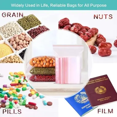 100 Chiếc Túi Niêm Phong Nhựa Trong Suốt Tủ Lạnh Thực Phẩm Tươi Túi - Dày Chống Thấm Nước Tự Khóa Túi - Bao Bì Trang Sức- Vận Chuyển Nhanh Tại Địa Phương