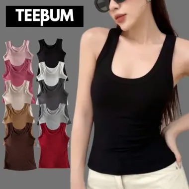 Áo Ba Lỗ Có Mút Ngực Dáng Dài Ôm Body , Áo Ba Lỗ 2 Dây Bản To Sát Nách Nữ Trơn Chất thun gân TEEBUM 2