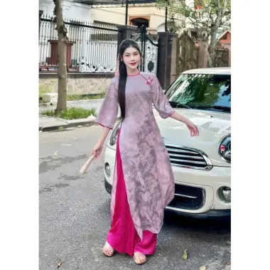 Áo Dài Gấm Long Phụng Cách Tân Dáng Suông Giá Cực Sốt 260k Thay 325k 4