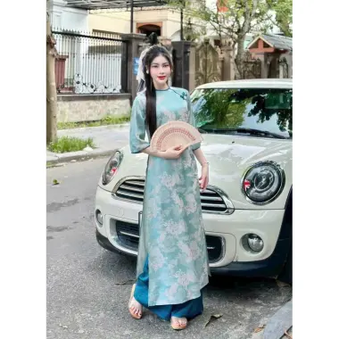 Áo Dài Gấm Long Phụng Cách Tân Dáng Suông Giá Cực Sốt 260k Thay 325k 16
