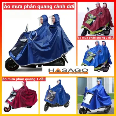 Áo Đi Mưa Phản Quang Cánh Dơi Nam Nữ - Kính Trong Suốt, Chống Mưa Hoàn Hảo Cho Xe Máy 2