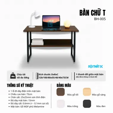 Bàn làm việc học tập lắp ghép thông minh, nhiều lựa chọn kích thước phù hợp người lớn và trẻ em học tập và làm việc 4