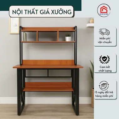 Bàn làm việc kèm 2 tầng thiết kế phong cách hiện đại, bàn học mặt gỗ MDF- nội thất giá xưởng 2 Bàn làm việc kèm 2 tầng thiết kế phong cách hiện đại, bàn học mặt gỗ MDF- nội thất giá xưởng 2