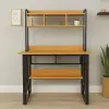 Bàn làm việc kèm 2 tầng thiết kế phong cách hiện đại, bàn học mặt gỗ MDF- nội thất giá xưởng 5
