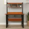 Bàn làm việc kèm 2 tầng thiết kế phong cách hiện đại, bàn học mặt gỗ MDF- nội thất giá xưởng 6