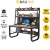 Bàn làm việc tại nhà, bàn học cho bé TIMAX khung bàn chữ U chắc chắn kết hợp giá sách có lỗ treo đồ 2