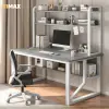 Bàn làm việc tại nhà, bàn học cho bé TIMAX khung bàn chữ U chắc chắn kết hợp giá sách có lỗ treo đồ 7