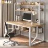 Bàn làm việc tại nhà, bàn học cho bé TIMAX khung bàn chữ U chắc chắn kết hợp giá sách có lỗ treo đồ 8