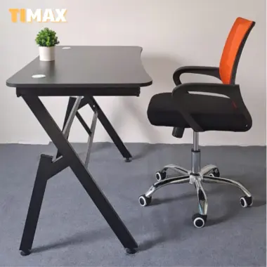 Bàn làm việc tại nhà, bàn học cho bé TIMAX khung bàn chữ U chắc chắn kết hợp giá sách có lỗ treo đồ 10