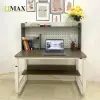 Bàn làm việc tại nhà, bàn học cho bé TIMAX khung bàn chữ U chắc chắn kết hợp giá sách có lỗ treo đồ 13