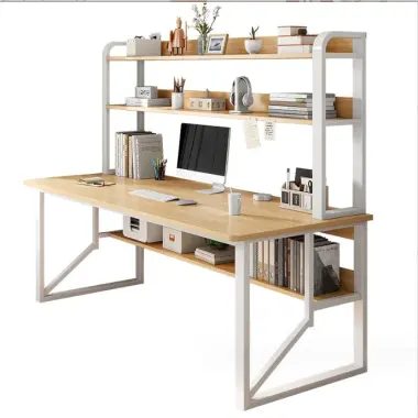 Bàn làm việc tại nhà, bàn học cho bé TIMAX khung bàn chữ U chắc chắn kết hợp giá sách có lỗ treo đồ 16