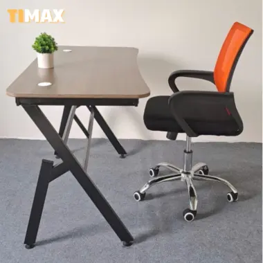 Bàn làm việc tại nhà, bàn học cho bé TIMAX khung bàn chữ U chắc chắn kết hợp giá sách có lỗ treo đồ 18