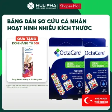 Băng Dán Sơ Cứu Y Tế OctaMed Hoạt Hình, Đa Dạng Kích Thước, Không Kích Ứng, Chịu Nước, Hộp 20 Miếng 2 Băng Dán Sơ Cứu Y Tế OctaMed Hoạt Hình, Đa Dạng Kích Thước, Không Kích Ứng, Chịu Nước, Hộp 20 Miếng 2