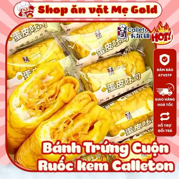 Hình ảnh sản phẩm Bánh trứng cuộn ruốc kem Calleton, bánh mì da trứng chà bông, bánh cuộn trứng nhân sốt salad ruốc Carlton