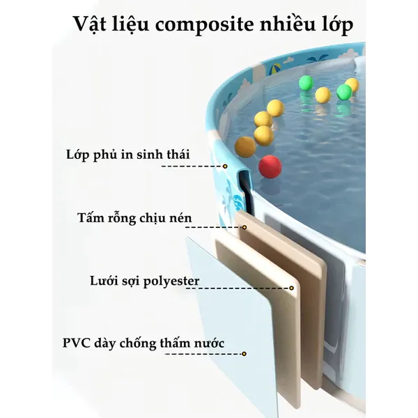 Hình ảnh sản phẩm Bể Bơi Gấp Gọn Giá Rẻ Không Cần Bơm Hơi - Tiết Kiệm 115k - 429k