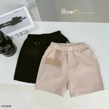 [BEEMO] Set quần áo MÀU NÂU cộc tay cổ tròn phối túi HIPHOP co giãn cho bé trai 1-7 tuổi 4