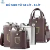 Bình Tông Inox Đựng Rượu Nước Siêu Bền 0.25L-5L Du Lịch Dã Ngoại Tặng Túi Da 7