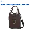 Bình Tông Inox Đựng Rượu Nước Siêu Bền 0.25L-5L Du Lịch Dã Ngoại Tặng Túi Da 10
