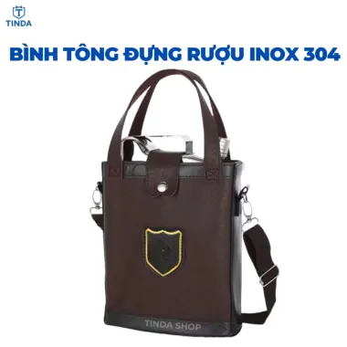 Bình Tông Inox Đựng Rượu Nước Siêu Bền 0.25L-5L Du Lịch Dã Ngoại Tặng Túi Da 10