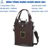 Bình Tông Inox Đựng Rượu Nước Siêu Bền 0.25L-5L Du Lịch Dã Ngoại Tặng Túi Da 19