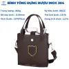 Bình Tông Inox Đựng Rượu Nước Siêu Bền 0.25L-5L Du Lịch Dã Ngoại Tặng Túi Da 20