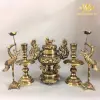 Bộ Đỉnh Thờ Lư Thờ Bằng Đồng Nguyên Chất Hun Màu Giả Cổ Cao Cấp F34 Tam Sự Ngũ Sự - Đại Bái 555 2
