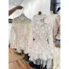 Bộ hè nữ áo ren trắng dài tay phối chân váy ngắn voan, set đồ nữ cao cấp hanh lịch nữ tính sang chảnh HCOM25855 7