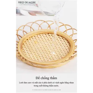 Bộ Lót Cốc Mây STAY ECO - Lót Chén Uống Trà Decor, Giá Rẻ 40k! 7