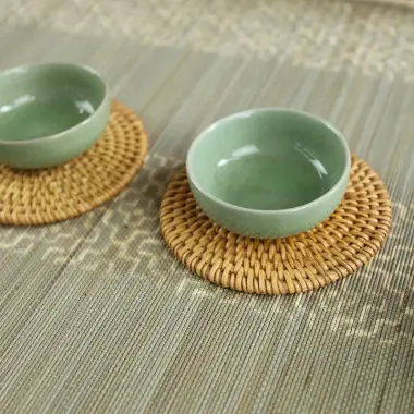 Bộ Lót Cốc Mây STAY ECO - Lót Chén Uống Trà Decor, Giá Rẻ 40k! 9