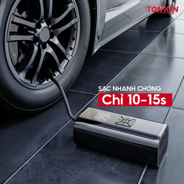 Hình ảnh sản phẩm Bơm Lốp Ô Tô Tự Động Tonkin 120W Màn Hình Kép Giá Rẻ Chỉ 389k