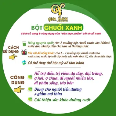 Bột Chuối Xanh QNA Farm 100% Chuối Rừng Nguyên Chất Giàu Chất Xơ 500g Giá Tốt 7