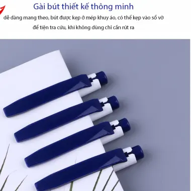 Bút Bi Bấm Mực Dầu Baoke Mực Xanh Đen 1.0mm B59 Giá Rẻ 50k hộp 12 chiếc 4