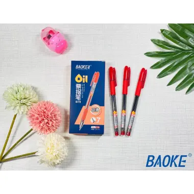 Bút Bi Bấm Mực Dầu Baoke Mực Xanh Đen 1.0mm B59 Giá Rẻ 50k hộp 12 chiếc 12