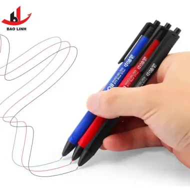 Bút Bi Bấm Mực Dầu Baoke Mực Xanh Đen 1.0mm B59 Giá Rẻ 50k hộp 12 chiếc 18