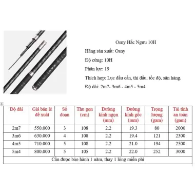 Cần Câu Tay Osny Hắc Ngưu 10H 19i - Săn Hàng Tốc Độ Cao Cấp Giảm 130k còn 569k 3 Cần Câu Tay Osny Hắc Ngưu 10H 19i - Săn Hàng Tốc Độ Cao Cấp Giảm 130k còn 569k 3