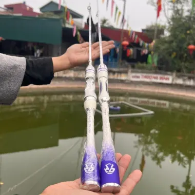 Cần câu UL Hoàng Đế Emperor predator Màu Tím trắng cao cấp dành cho máy đứng và ngang Bắt Cá Câu Cá 3