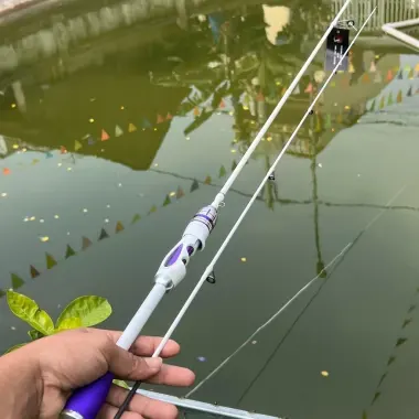 Cần câu UL Hoàng Đế Emperor predator Màu Tím trắng cao cấp dành cho máy đứng và ngang Bắt Cá Câu Cá 12