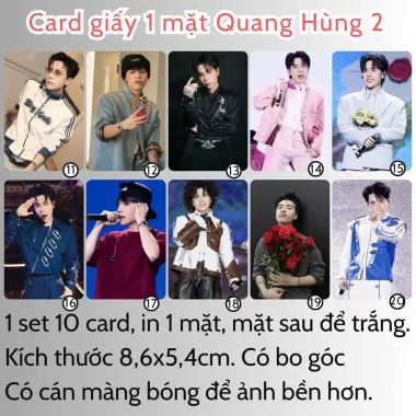 Card bo góc anh trai in yêu cầu HIEUTHUHAI, Quang Hùng, Rhyder - Giảm 19200 còn 15000 VND 24