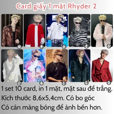 Card bo góc anh trai in yêu cầu HIEUTHUHAI, Quang Hùng, Rhyder - Giảm 19200 còn 15000 VND 30