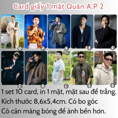 Card bo góc anh trai in yêu cầu HIEUTHUHAI, Quang Hùng, Rhyder - Giảm 19200 còn 15000 VND 39