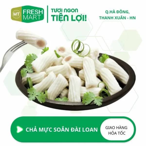 Hình ảnh sản phẩm Chả mực xoắn Trung chiên giòn thả lẩu đồ ăn vặt siêu ngon giá 49.500đ