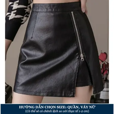 Chân váy da KiTa Shop chữ A khoá kéo xẻ tà trước có quần bảo hộ phong cách Hàn Quốc trẻ trung năng động 5 Chân váy da KiTa Shop chữ A khoá kéo xẻ tà trước có quần bảo hộ phong cách Hàn Quốc trẻ trung năng động 5