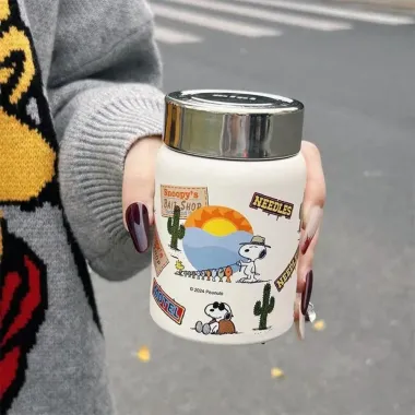 Cốc giữ nhiệt Mini NAMSHEVA Snoopy 280ml - Thép không gỉ chống rò rỉ du lịch giá rẻ 156k