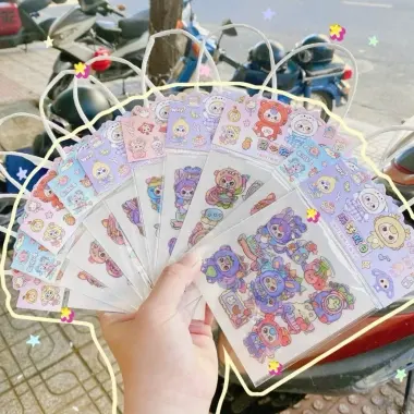 [COMBO 5 SET] Hình dán cho bé BabyThree Xinh Xắn, Set 5 túi Sticker Cho Bé Thoả Sức Sáng Tạo 3