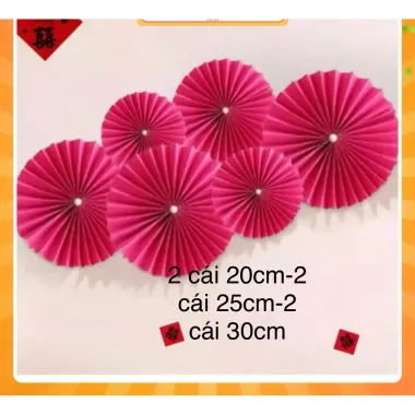 Combo Quạt Giấy Đỏ Cao Cấp Trang Trí Tết - Giảm 20% Còn 19.800đ